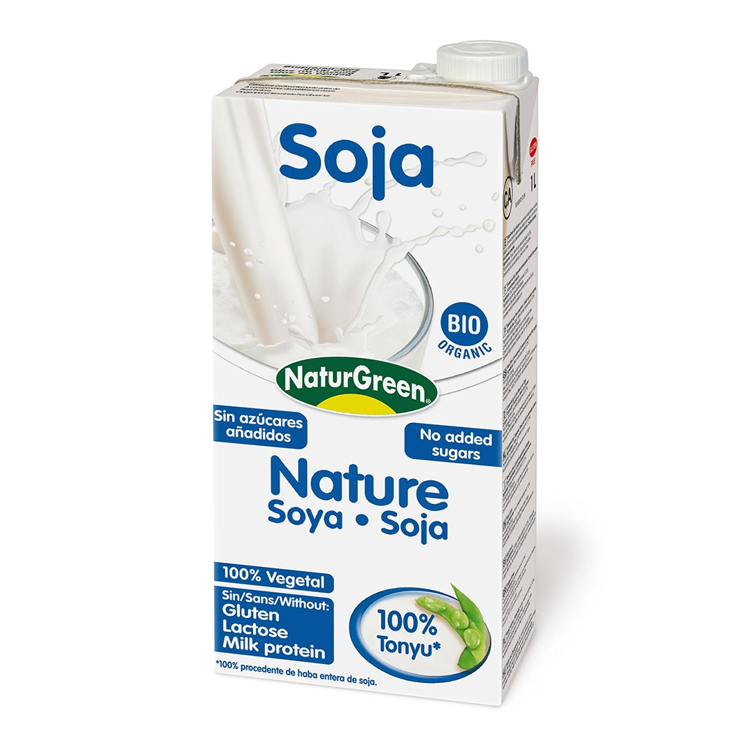 NATURGREEN Soja Drink Nature With No Added Sugars, 1Ltr