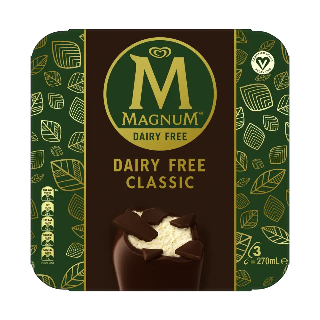 MAGNUM Dairy Free Classic Ice Cream, 270g - Pack of 3