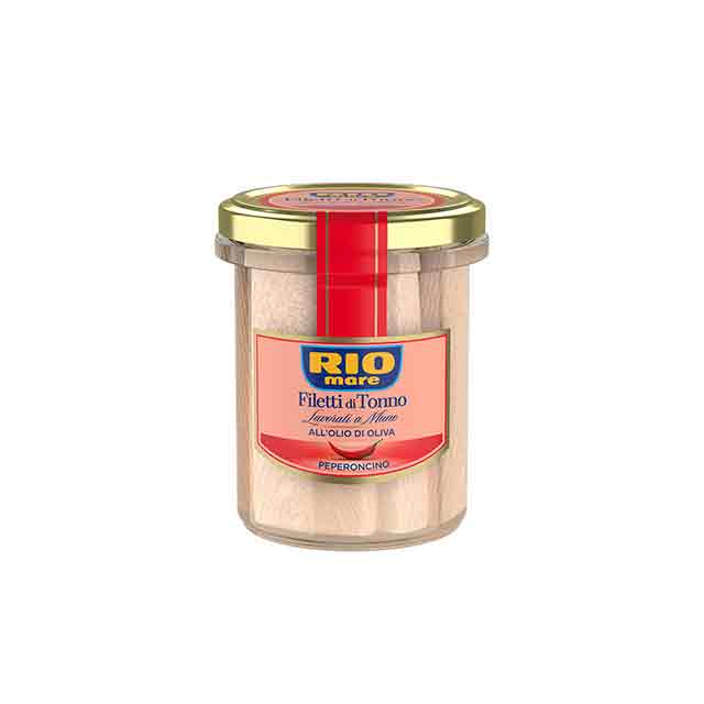 RIO MARE Tuna Fillets in Olive Oil with Chili Pepper, 130g