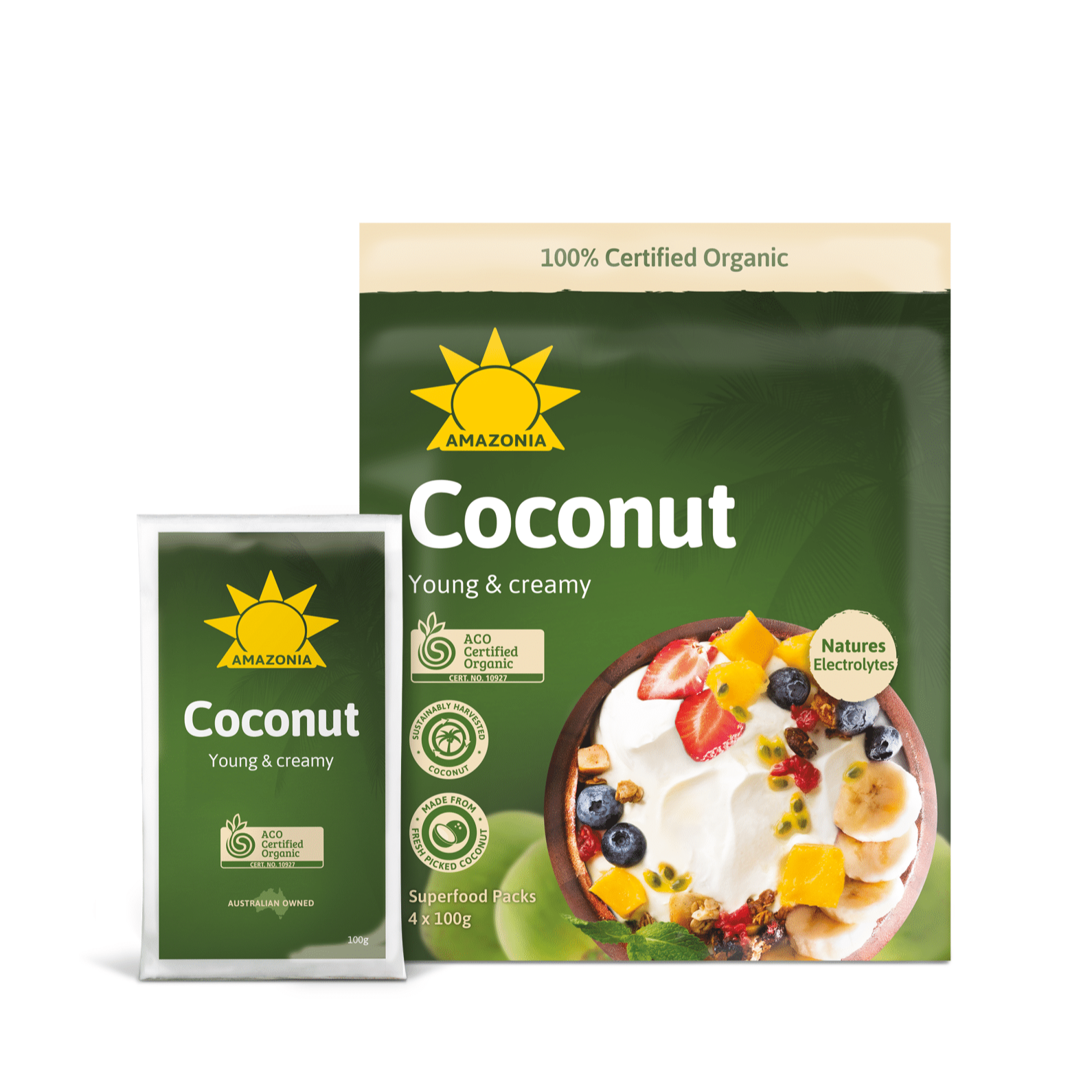 AMAZONIA Young & Creamy Coconut Puree, 400g