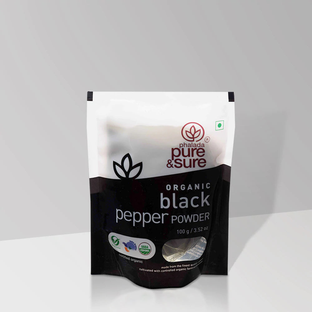 PURE & SURE Organic Black Pepper Powder, 100g