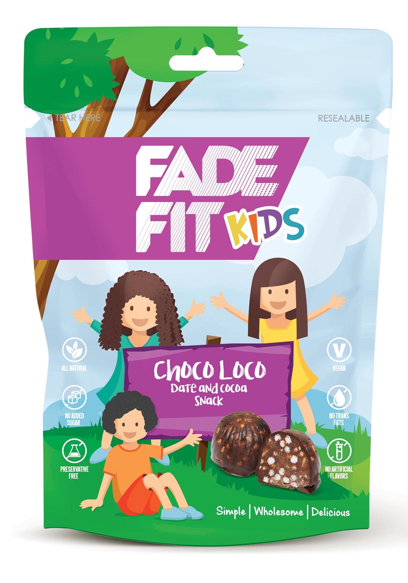 FADE FIT Kids Choco Loco, 40g - Vegan, Sugar Free, Natural