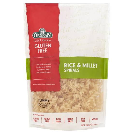 ORGRAN Rice & Millet Spirals Pasta, 250g