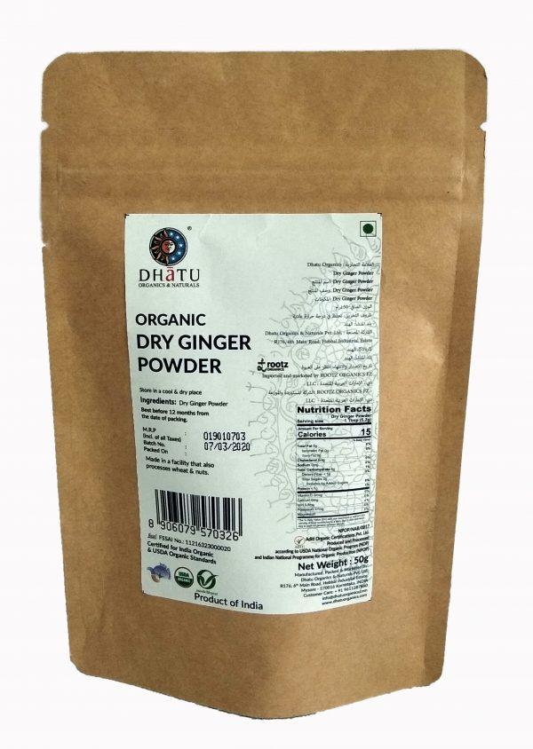 DHATU Organic Dry Ginger Powder, 50g