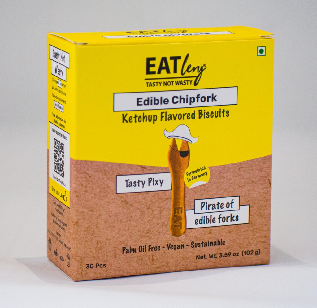 EATLERY Tasty Pixy (Ketchup Chipfork), 102g - Pack Of 30