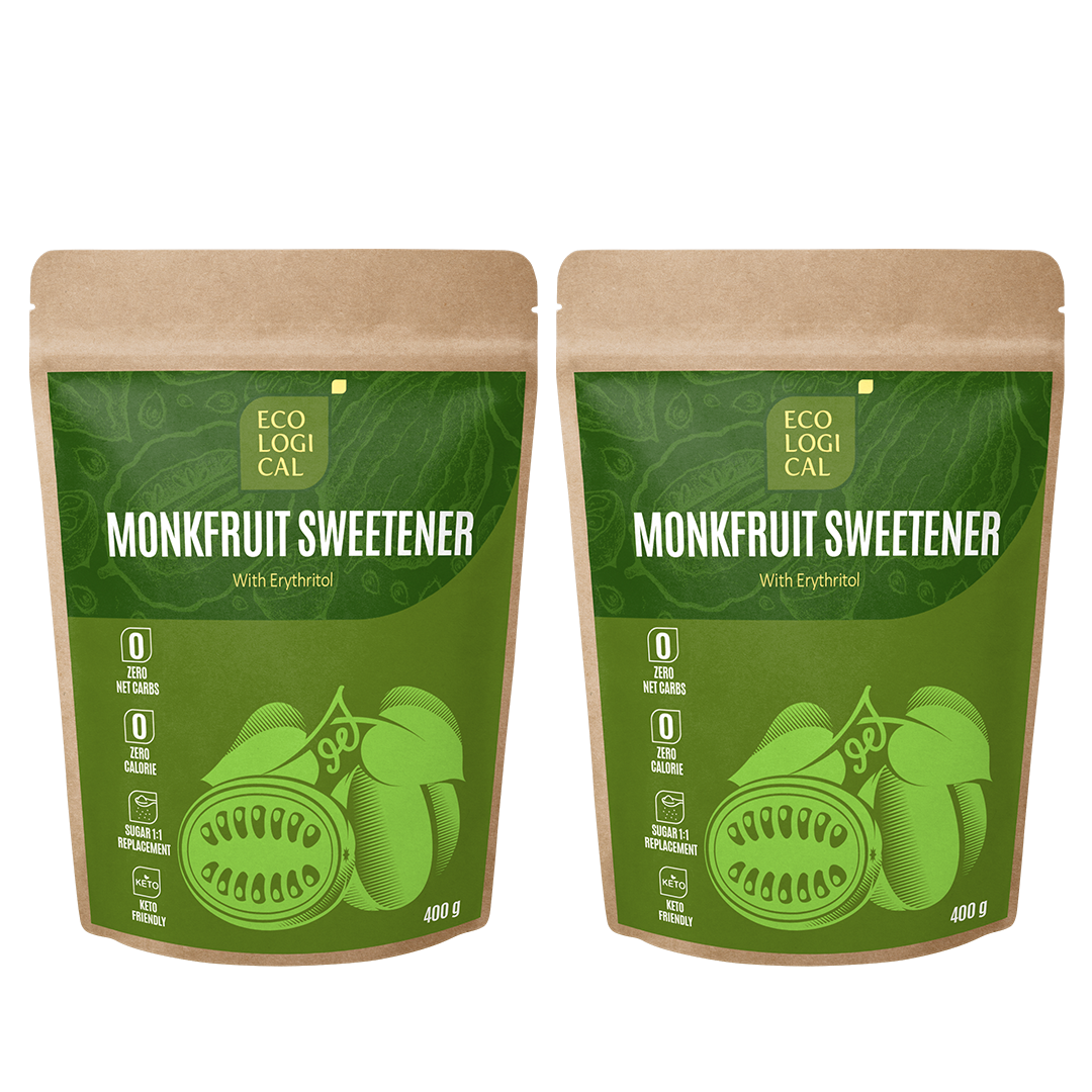 ECOLOGICAL Monkfruit Sweetener with Erythritol, 400g  - COMBO of 2 Packs