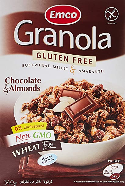 EMCO Granola Gluten Free With Chocolate and Almonds, 340g