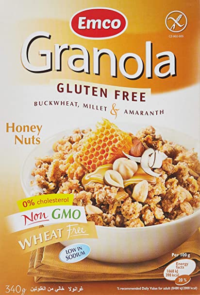 EMCO Granola Gluten Free With Honey And Nuts, 340g