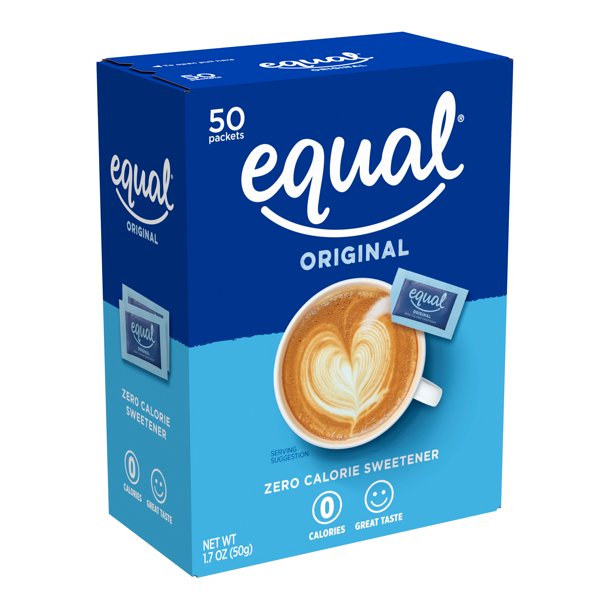EQUAL 0 Calories Sweetener, 50g - Pack of 50 Sachets