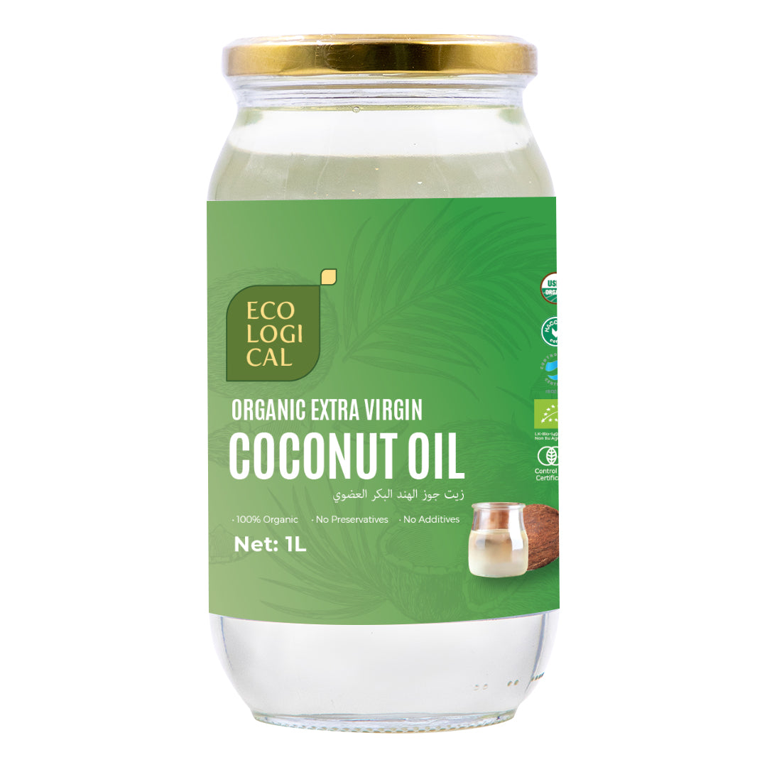 ECOLOGICAL Organic Extra Virgin Coconut oil, 1Ltr