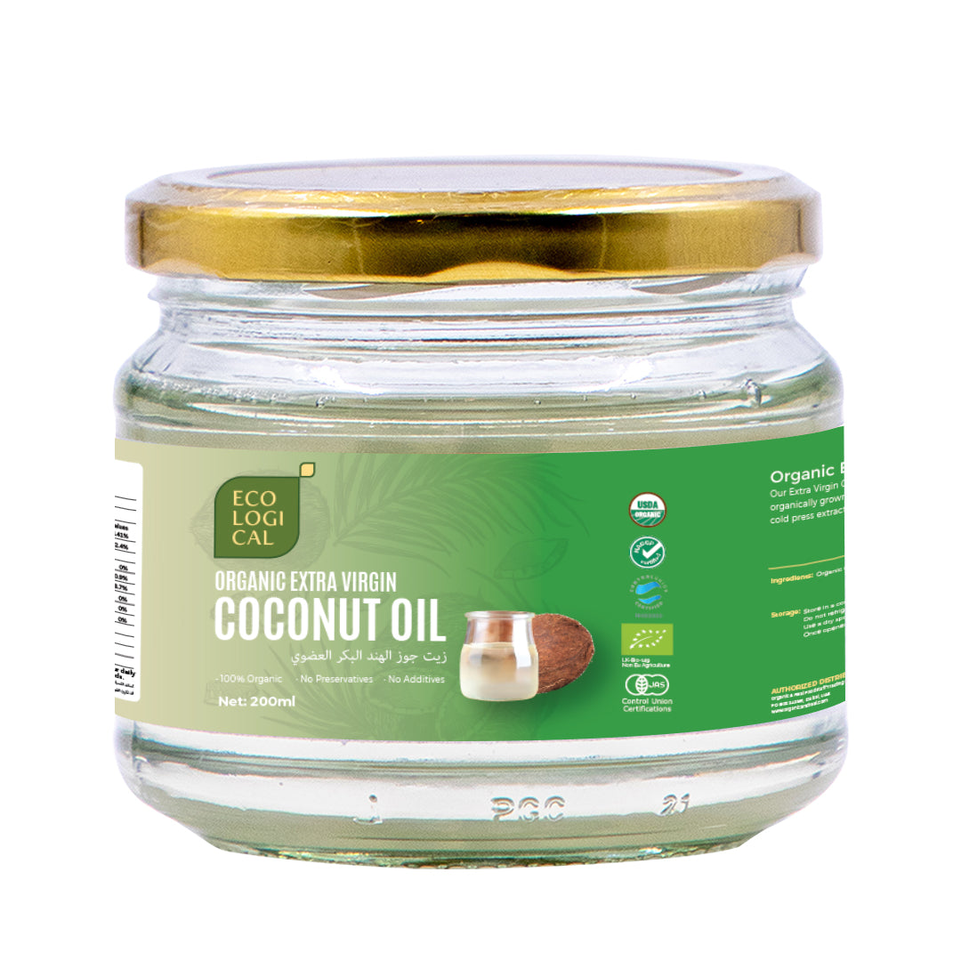 ECOLOGICAL Organic Extra Virgin Coconut Oil, 200ml