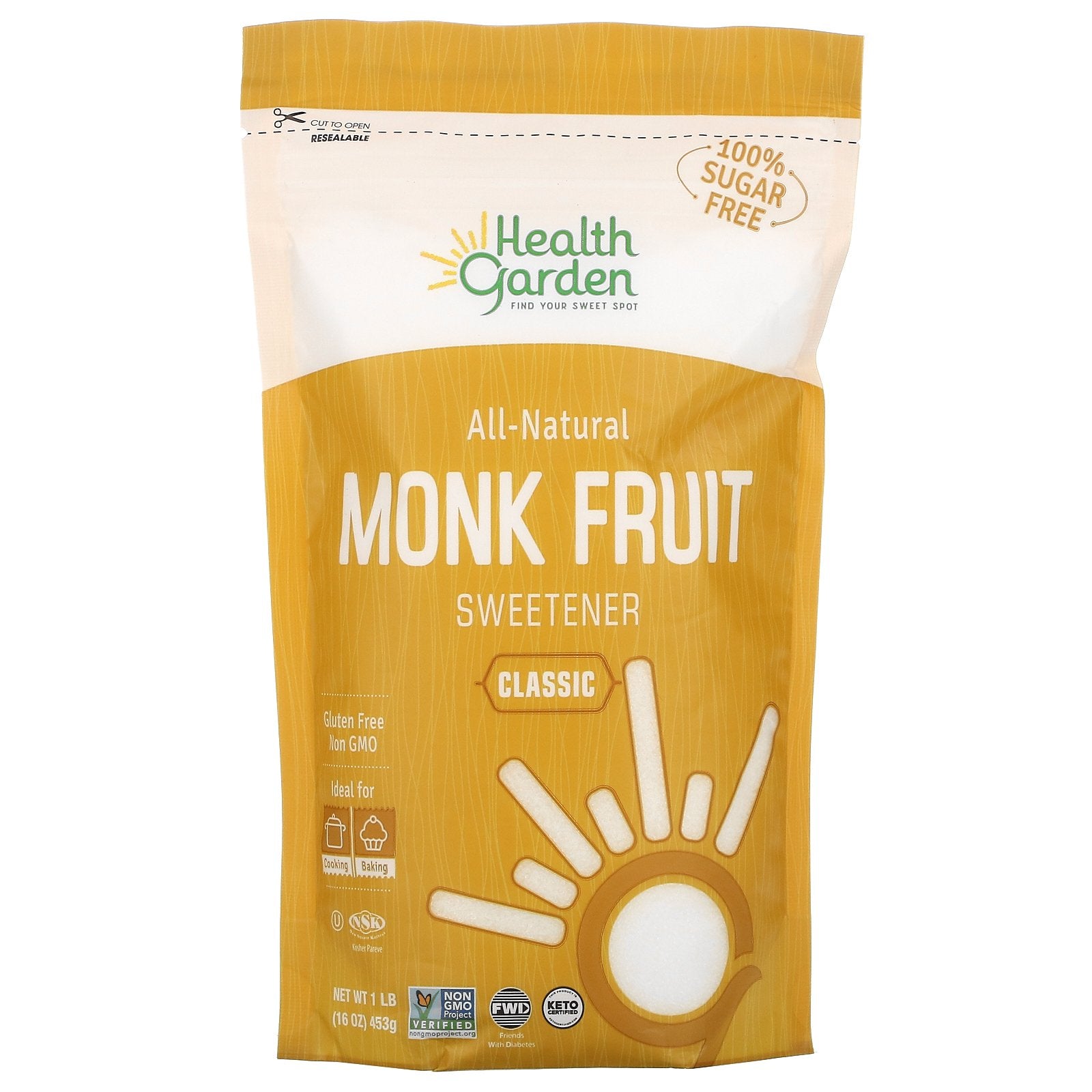 HEALTH GARDEN All Natural Monk Fruit Sweetener - Classic, 453g