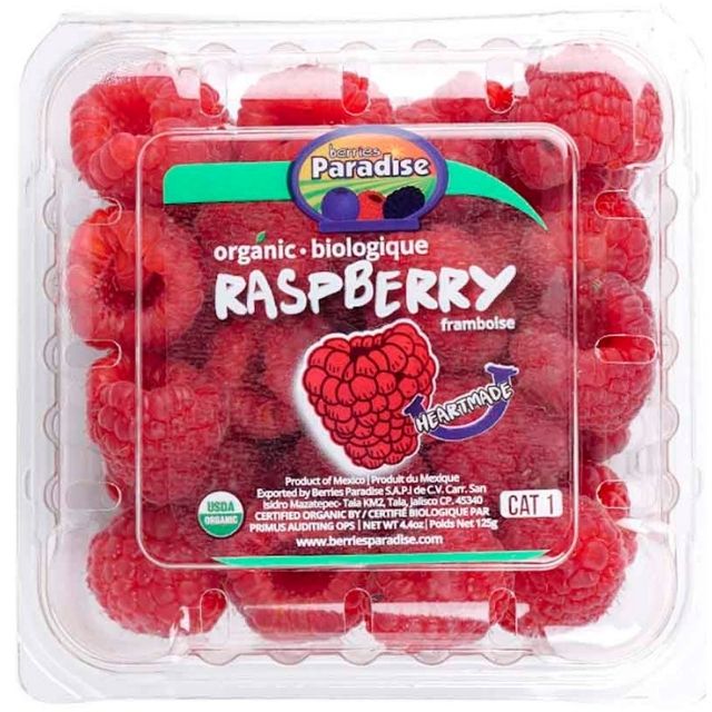 BERRIES PARADISE Organic Raspberries, 125g