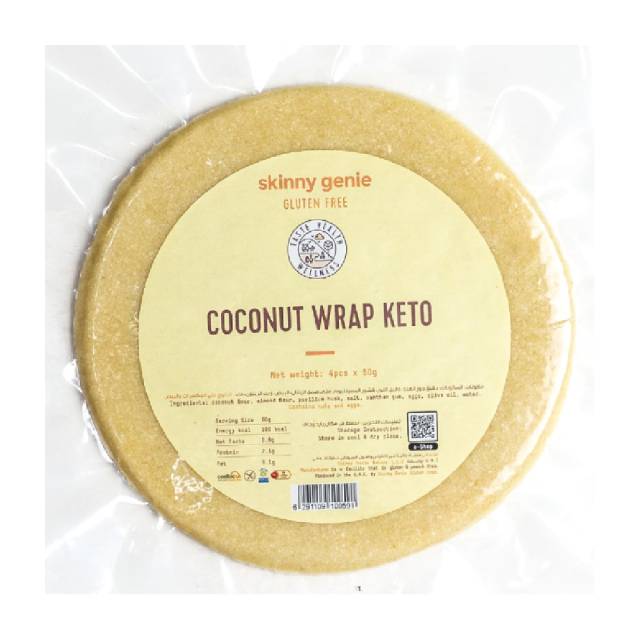 SKINNY GENIE Keto Coconut Wrap, 50g - Keto friendly, Gluten Free, Non GMO