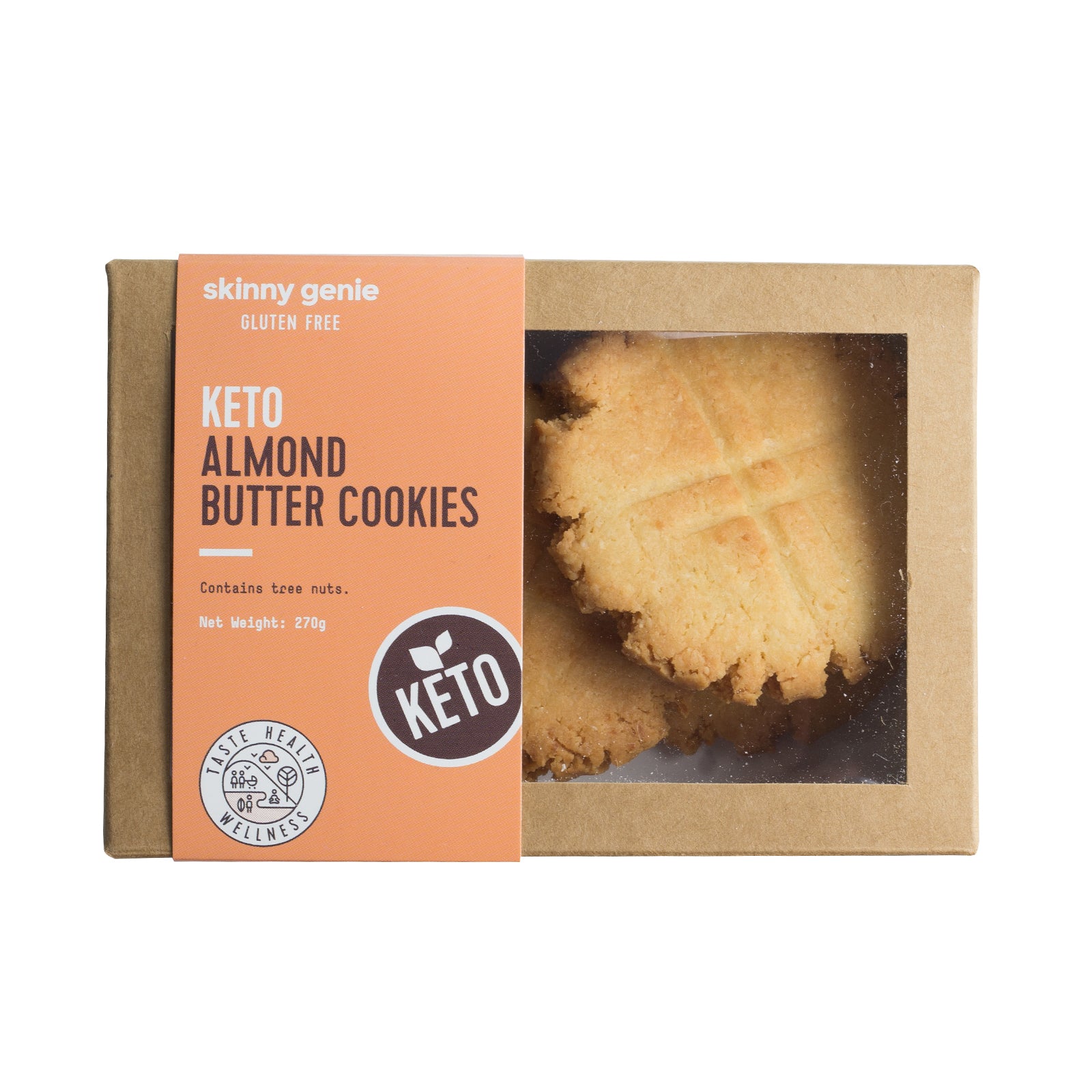 SKINNY GENIE Keto Almond Butter Cookies, 45g - Pack of 6