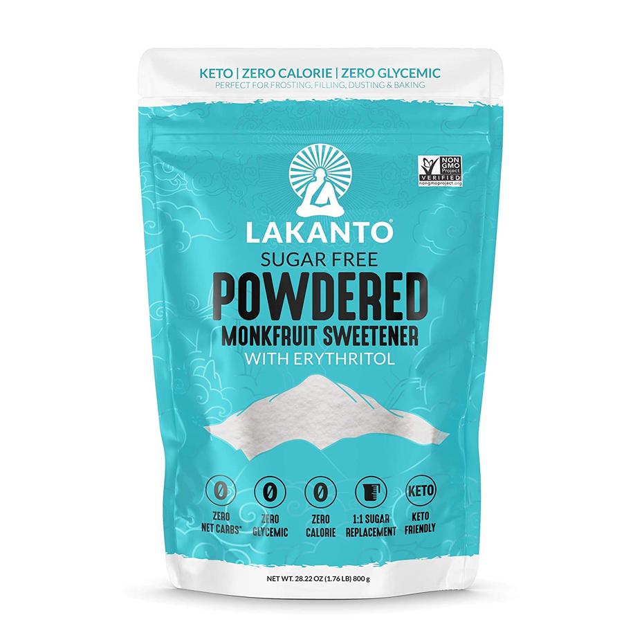 LAKANTO Powdered Monkfruit Sweetener with Erythritol, 454g