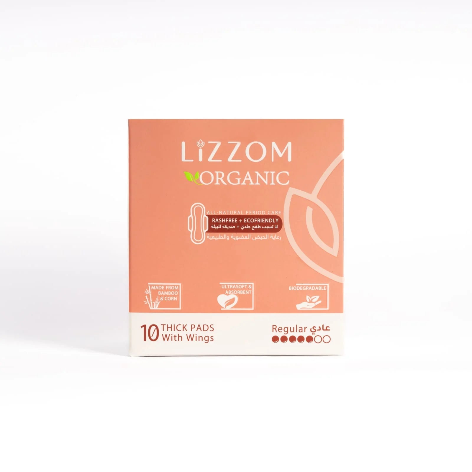 LiZZOM Thick Regular Size Sanitary Pads With Wings (Ideal For Night) - Pack Of 10