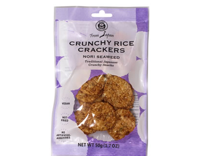 MUSO Crunchy Rice Crackers with Nori Seaweed, 50g, Organic, Vegan, Gluten Free, Non GMO