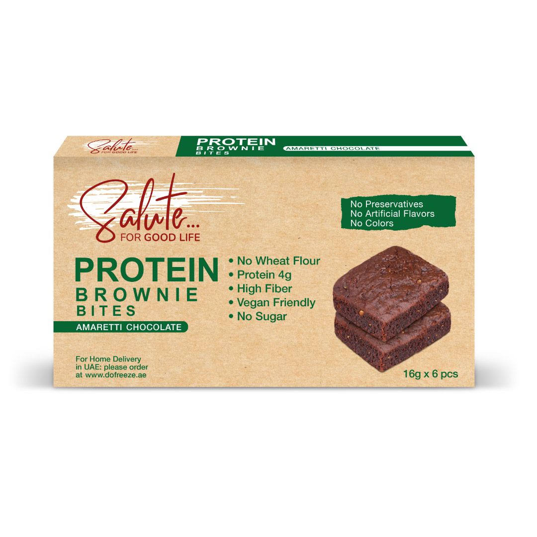 SALUTE Protein Brownie Bites, 96g - Pack Of 6, Vegan