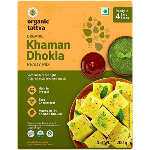 ORGANIC TATTAVA Organic Khaman Dhokla Ready Mix, 200g - Organic, Vegan