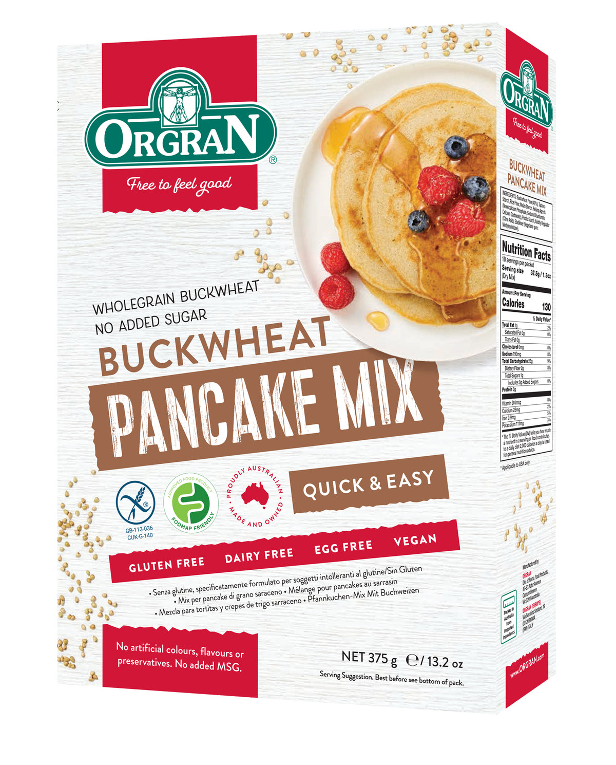 ORGRAN Buckwheat Pancake Mix, 375g