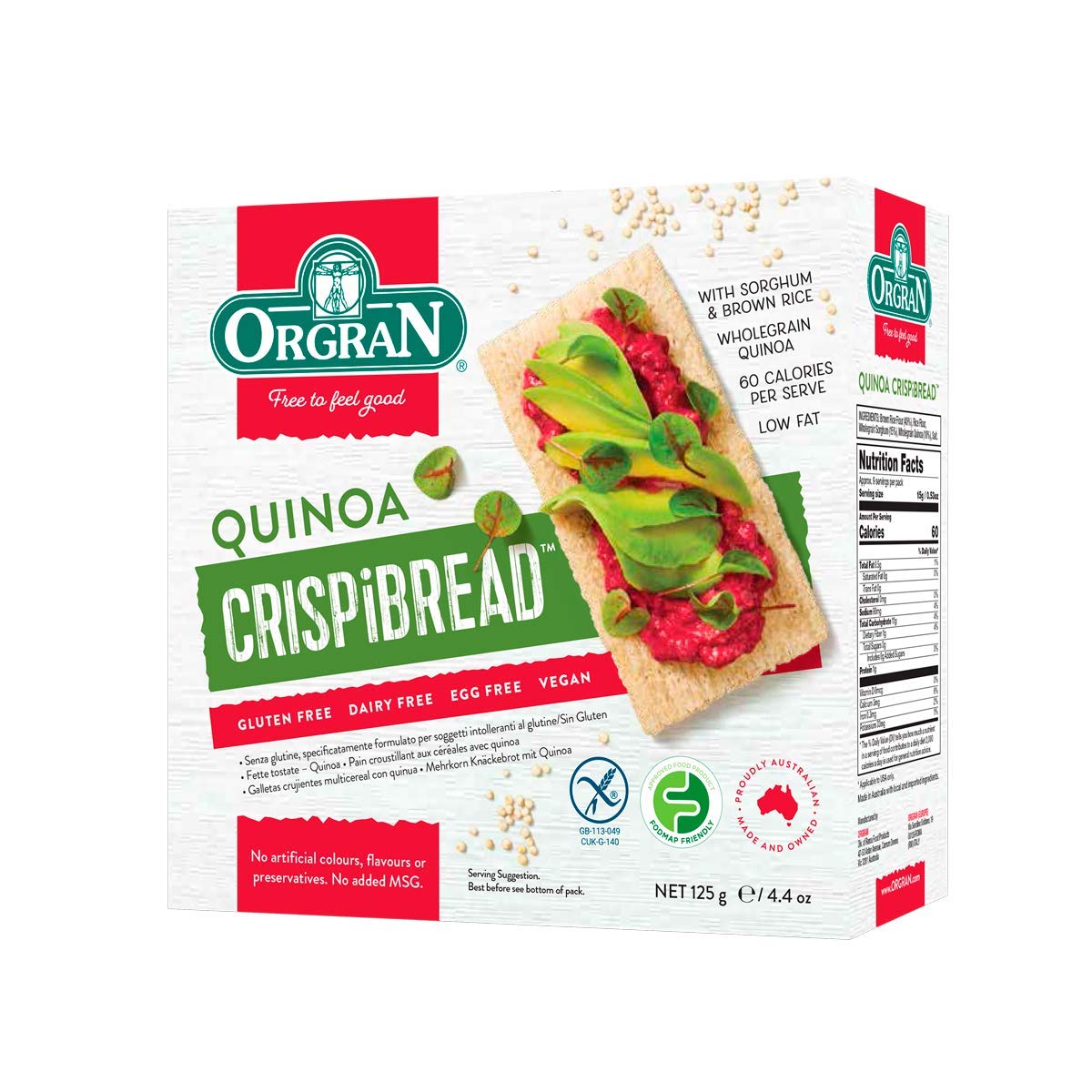 ORGRAN Crispibread With Quinoa, 125g
