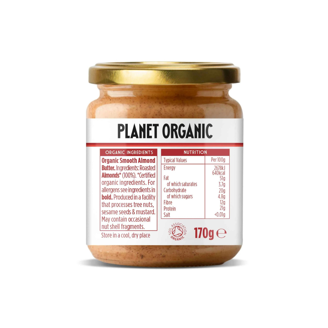 PLANET ORGANIC Smooth Almond Butter, 170g