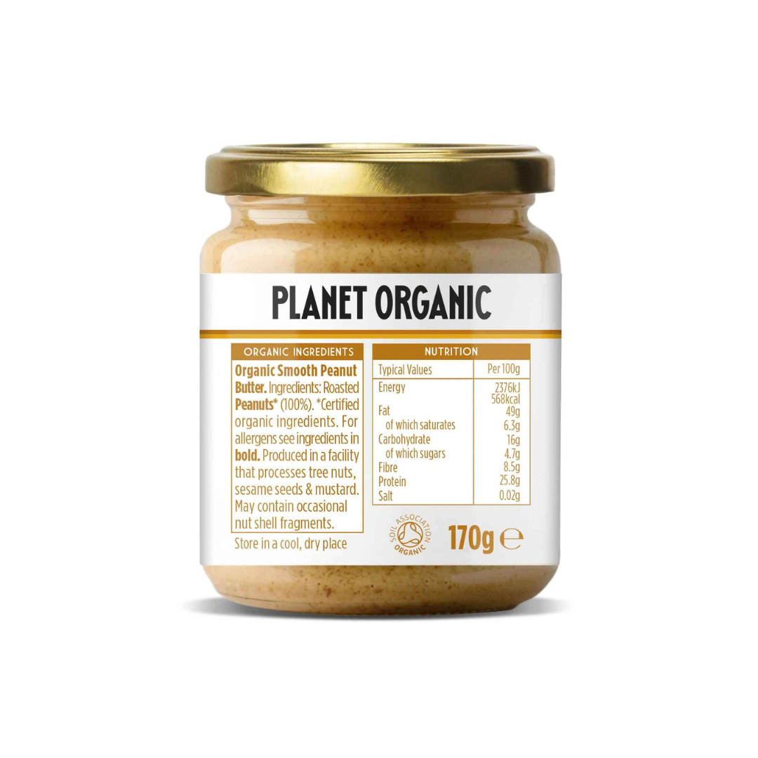 PLANET ORGANIC Smooth Peanut Butter, 170g