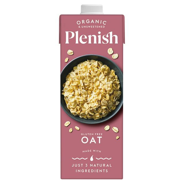 PLENISH Organic Oat Milk - Unsweetened, 1Ltr