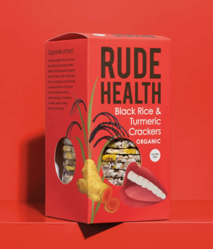 RUDE HEALTH Black Rice & Turmeric crackers 100g