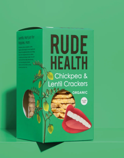 RUDE HEALTH Chickpea & Lentil Crackers - 120g