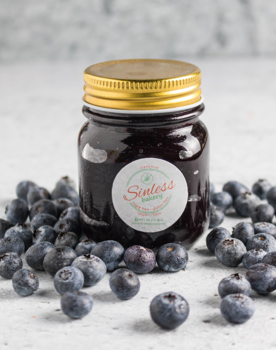 SINLESS BAKERY Blueberry Jam, 200g