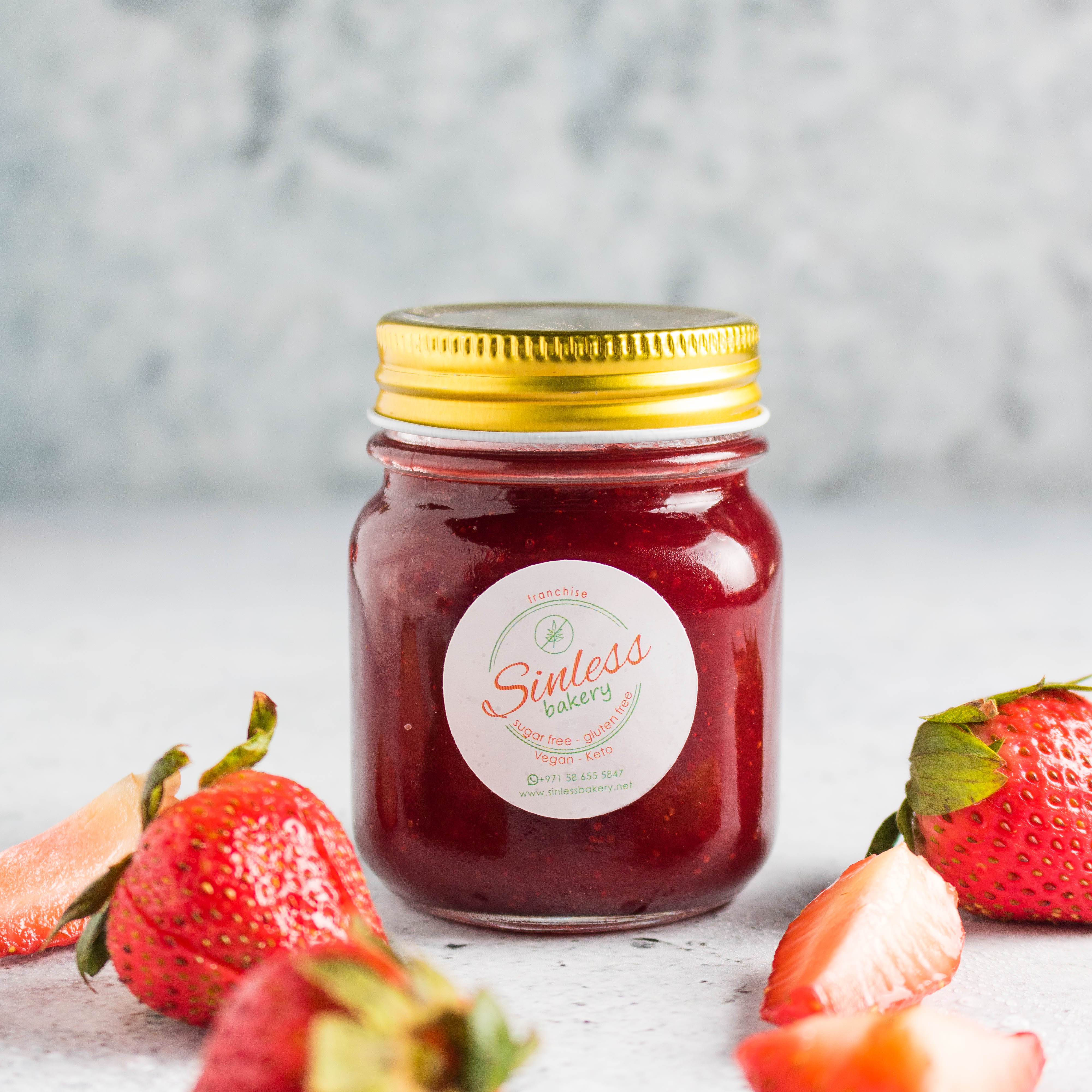 SINLESS BAKERY Keto Strawberry Jam, 200g