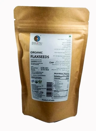 DHATU Organic Flaxseeds,150g