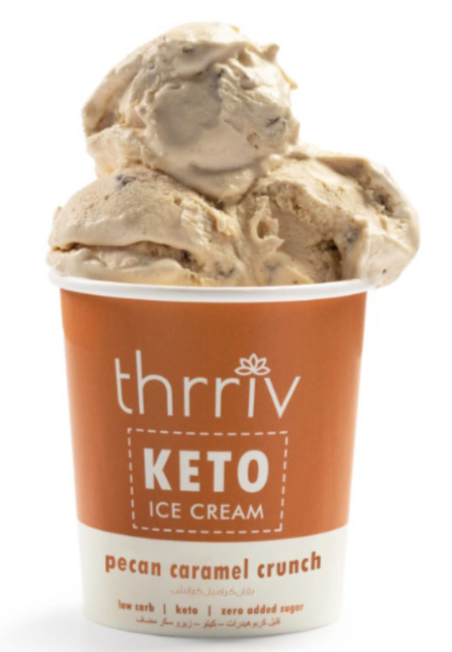 THRRIV Keto Ice Cream Pecan Caramel Crunch, 500ml