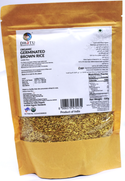 DHATU Organic Germinated Brown Rice, 500g