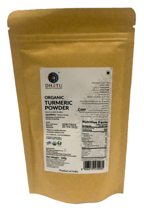 DHATU Organic Turmeric Powder, 100g