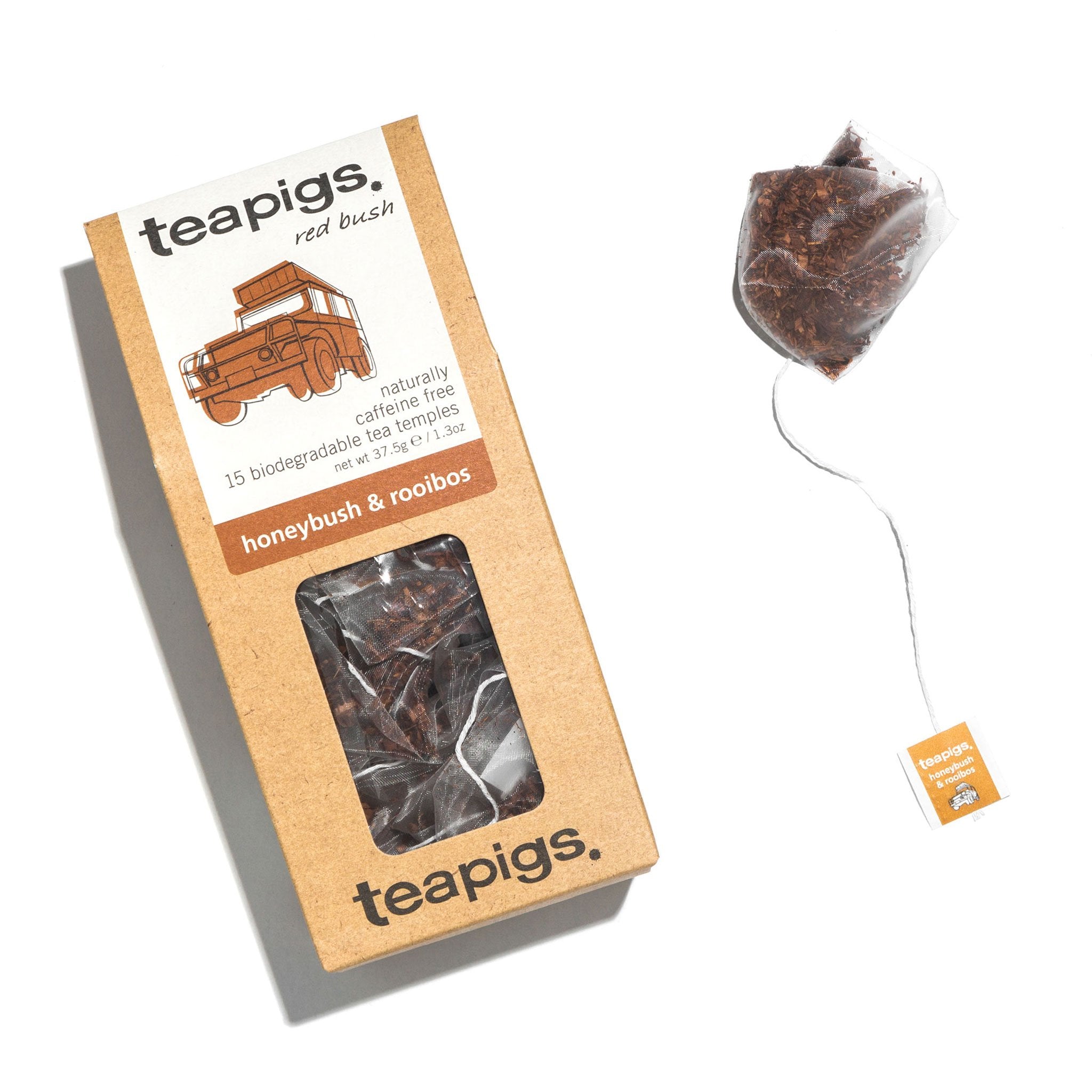 TEAPIGS Honeybush & Rooibos Tea 15 Temples, 37.5g