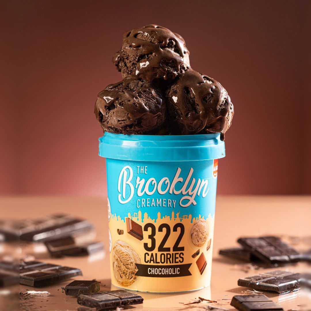 THE BROOKLYN CREAMERY Low Calorie Ice Cream - Chocoholic, 450ml