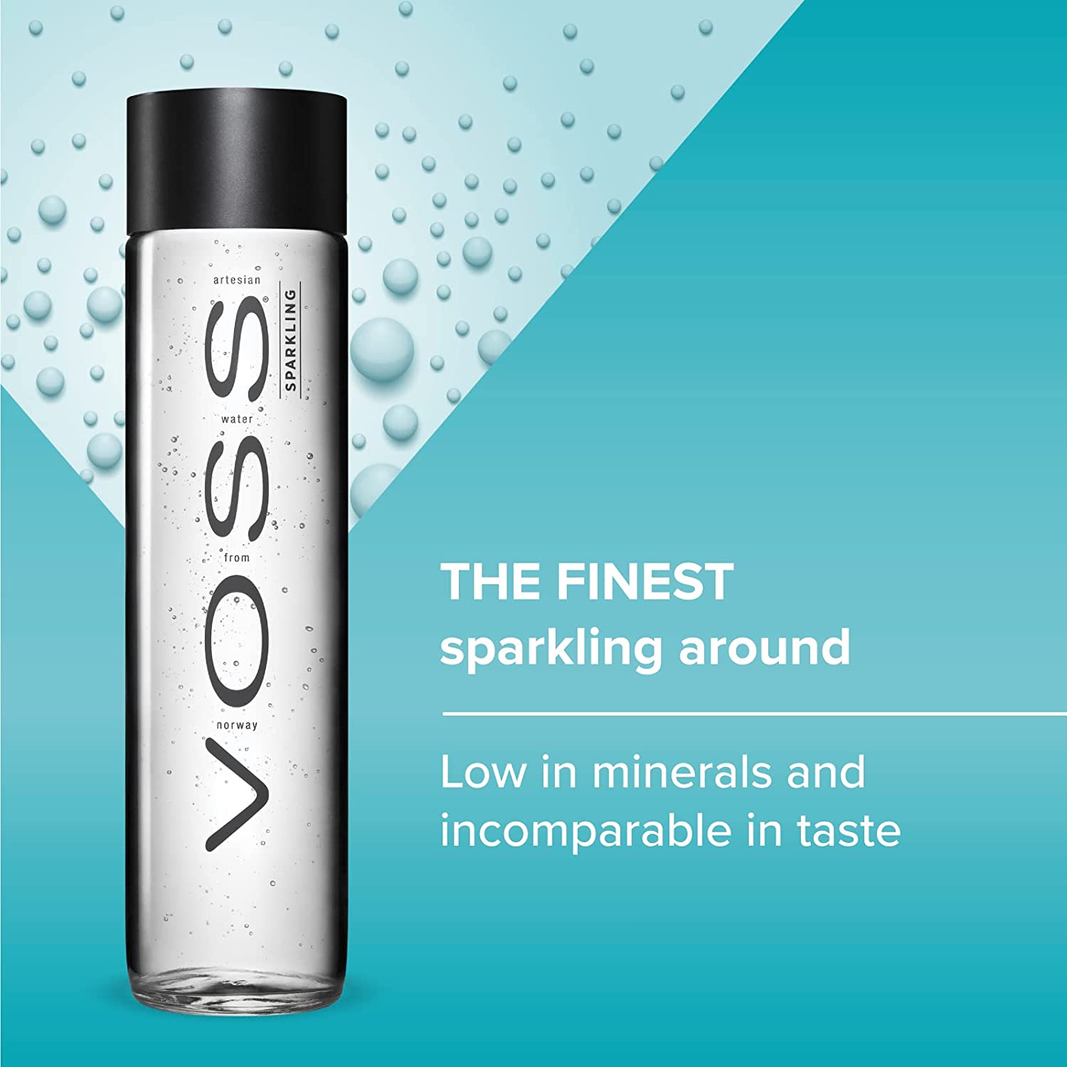 VOSS Artesian Sparkling Water, 375ml - Case of 24 Glass Bottles