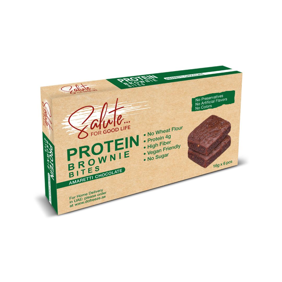 SALUTE Protein Brownie Bites, 96g - Pack Of 6, Vegan