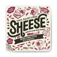 SHEESE Vegan Creamy Cheese Wensleydale Style With Cranberries, 200g