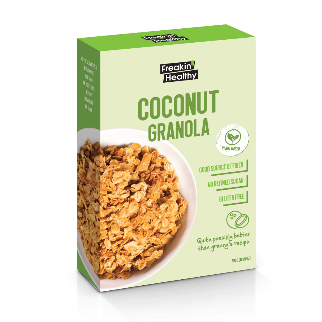 FREAKIN' HEALTHY Coconut Granola, 340g - Vegan, Gluten Free