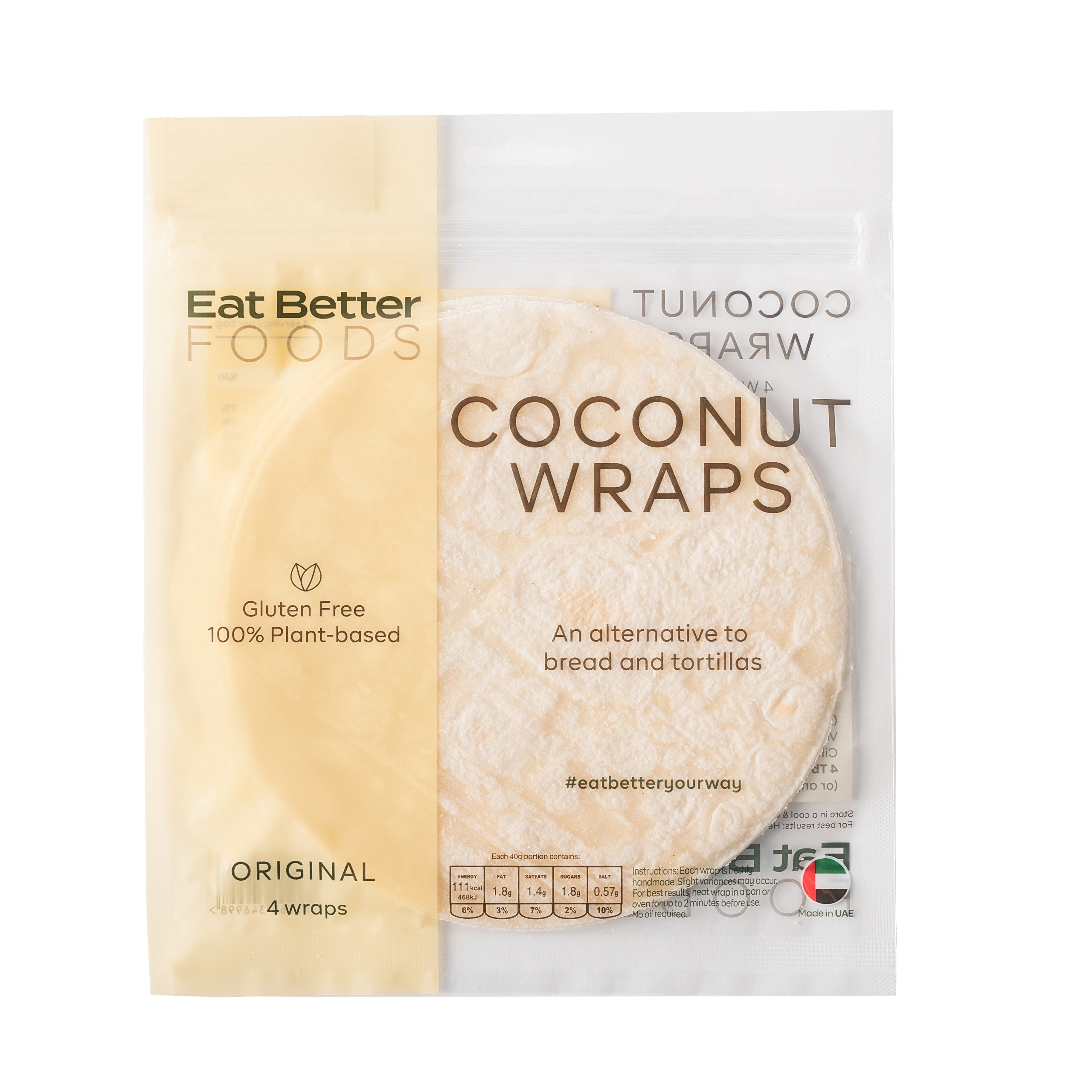 EAT BETTER FOODS Coconut Wraps, Pack of 4