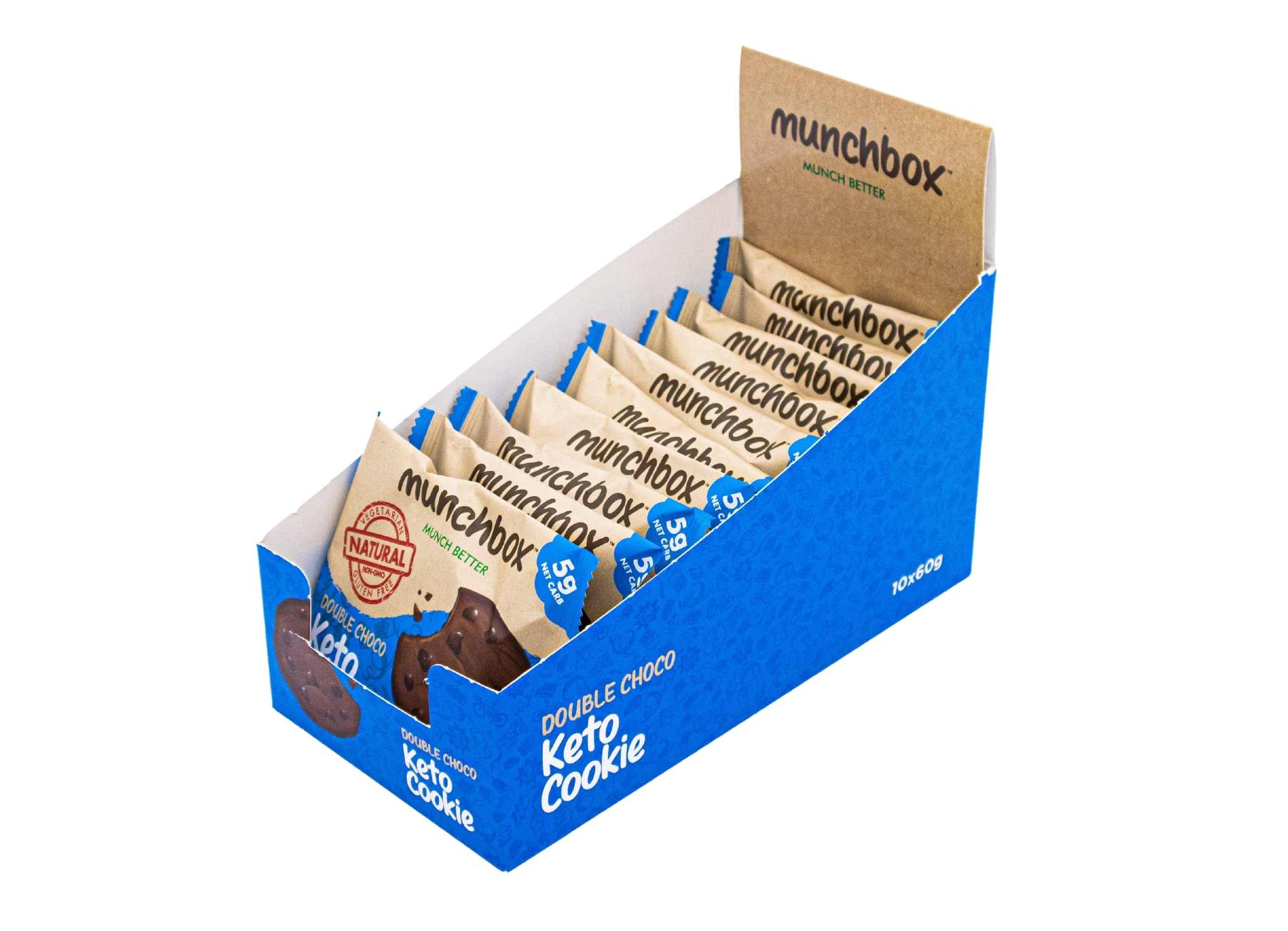 MUNCH BOX Double Choco Chip Keto Cookie, Pack of 10