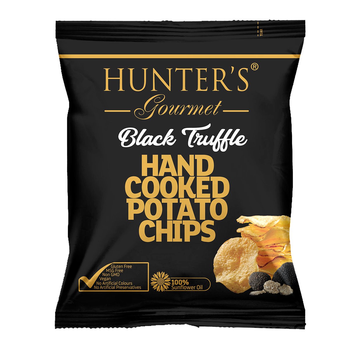 HUNTER'S GOURMET Hand Cooked Potato Chips - Black Truffle, 40g