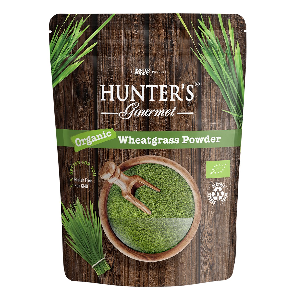 HUNTER'S GOURMET Organic Wheat Grass Powder, 250g