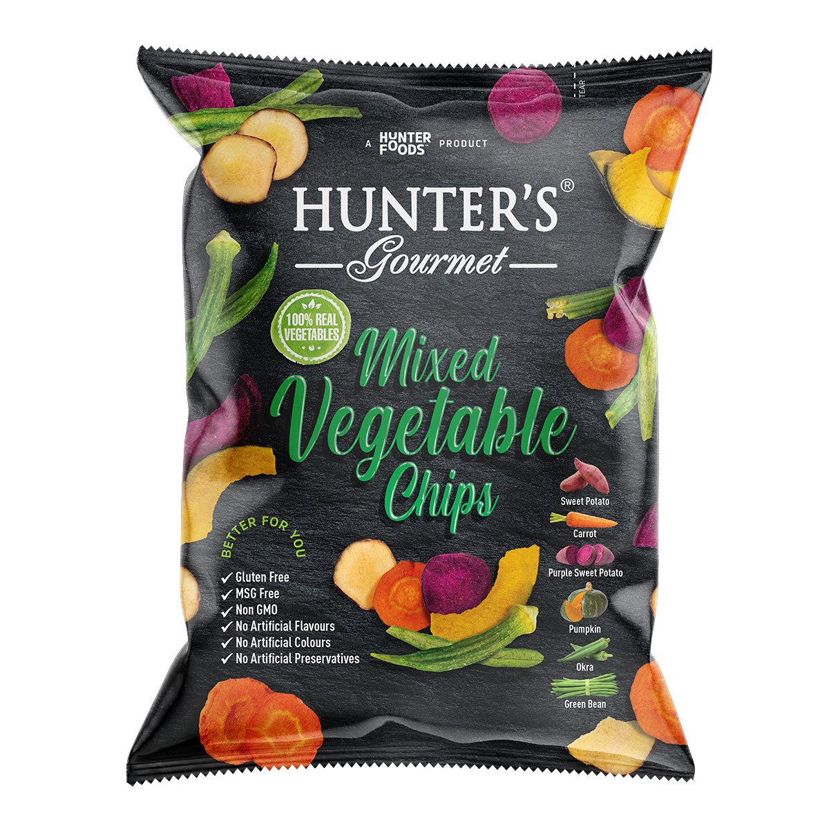 HUNTER'S GOURMET Mixed Vegetable Chips, 75g