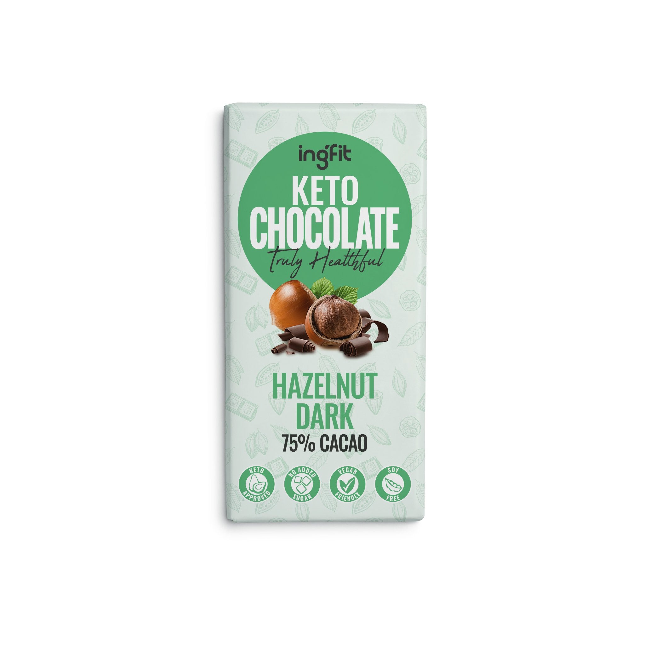 INGFIT Keto Dark Chocolate With Hazelnut, 95g