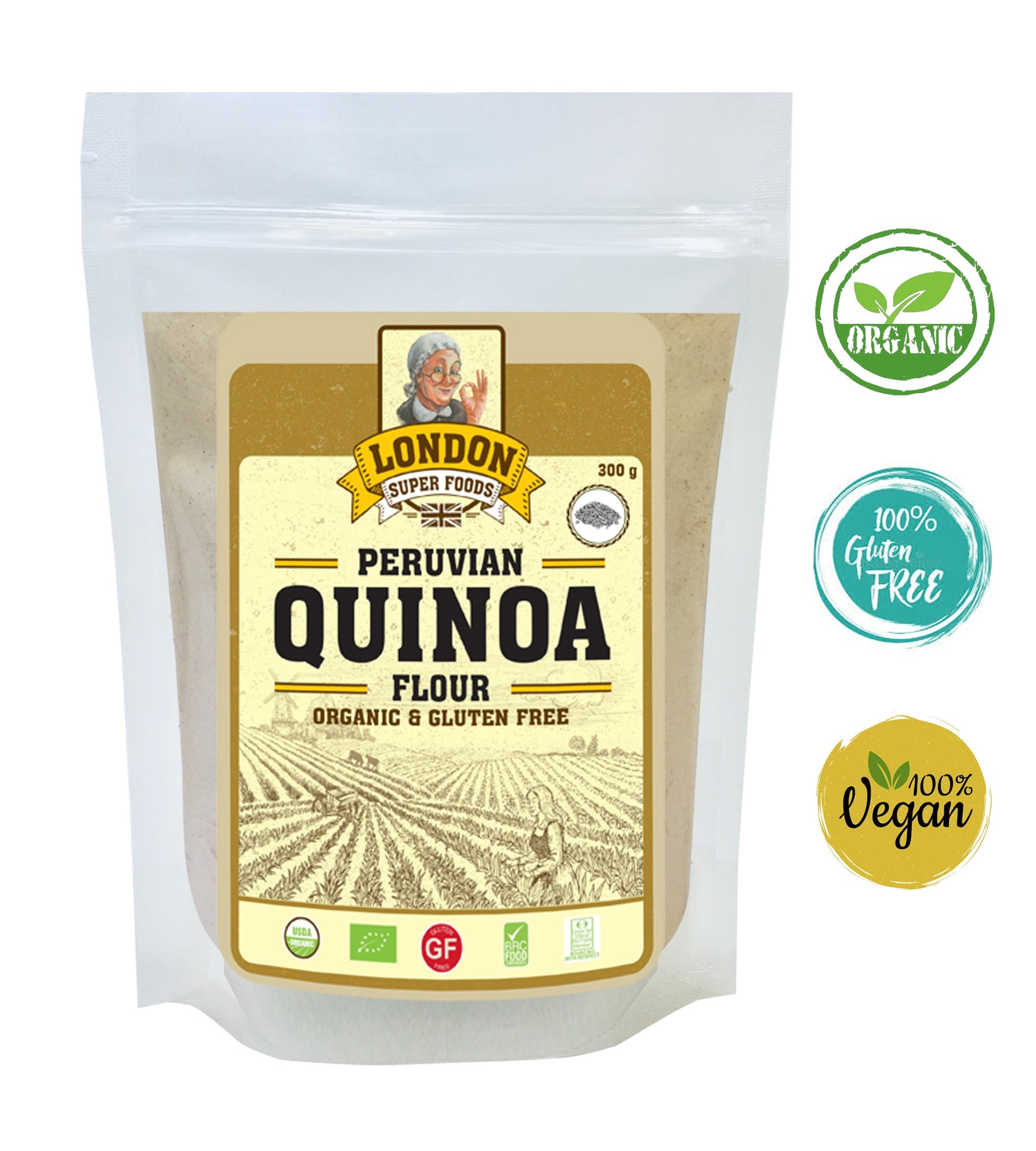 LONDON SUPER FOODS Organic Peruvian Quinoa Flour, 300g